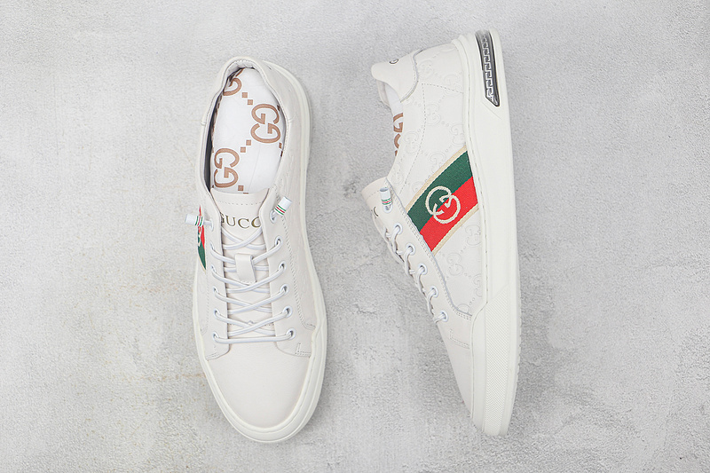 Gucci 22Ss Casual Shoes White/Green/Gold 15