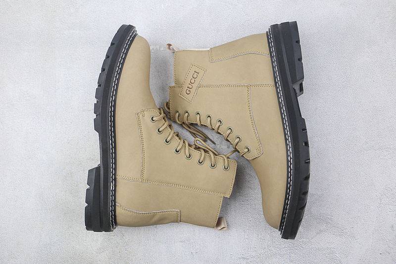 Gucci High Casual Martens Boots Light Khaki/Light Khaki/Black 11