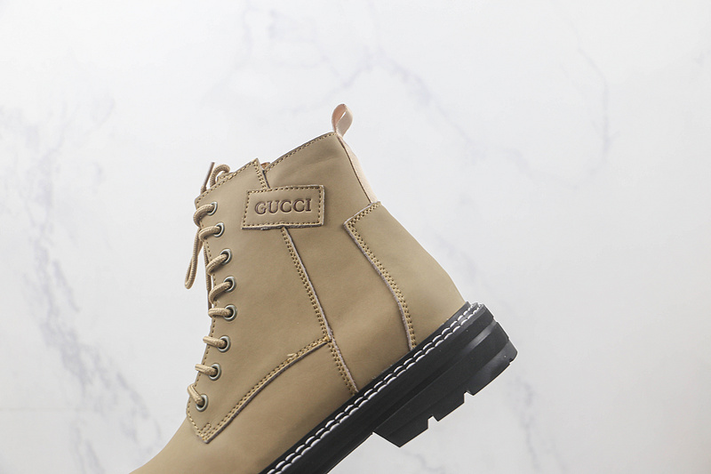 Gucci High Casual Martens Boots Light Khaki/Light Khaki/Black 13