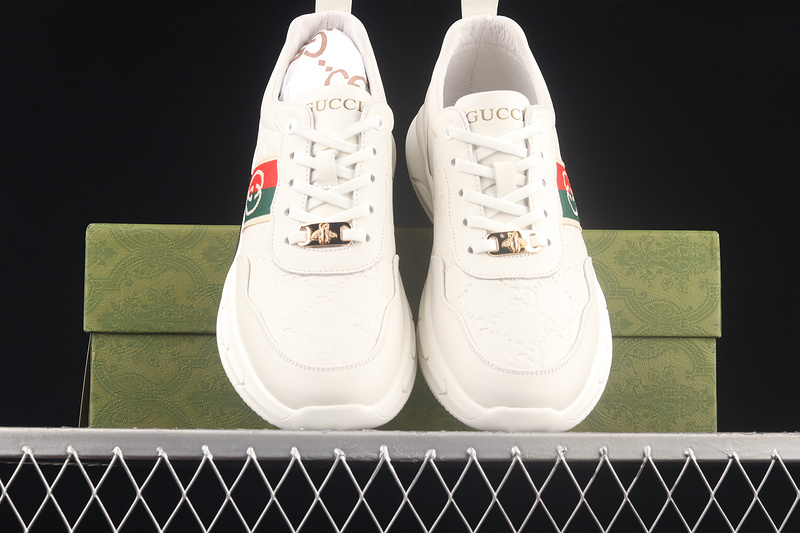 Gucci Screener Gg Low-Top Sneaker White/Blue/Red-Gold 19