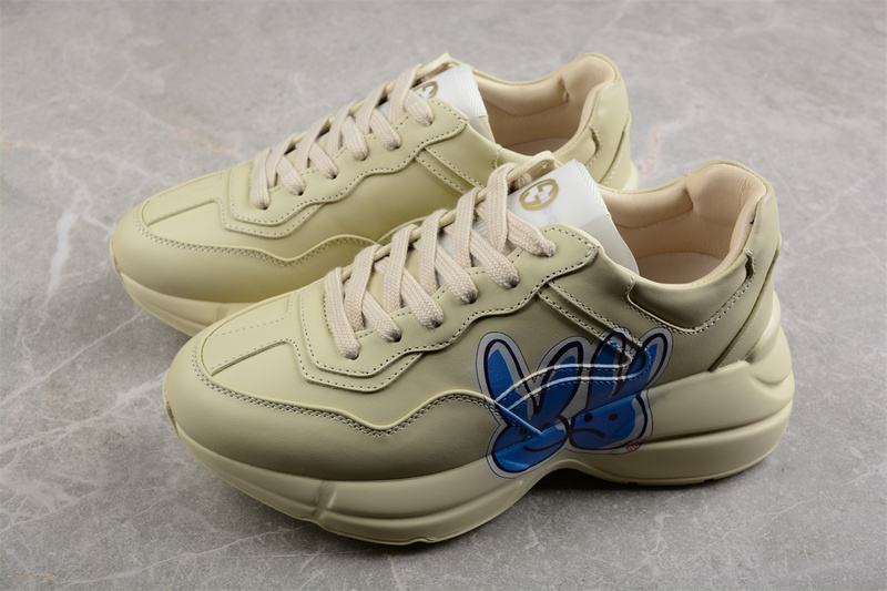 Gucci Rhyton Vintage Trainer Sneaker Beige/Beige/Blue 25