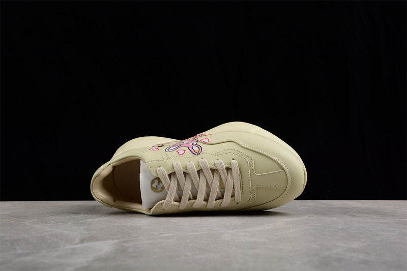 Gucci Rhyton Vintage Trainer Sneaker Beige/Beige/Pink 13