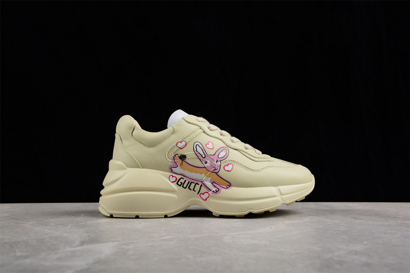 Gucci Rhyton Vintage Trainer Sneaker Beige/Beige/Pink 15