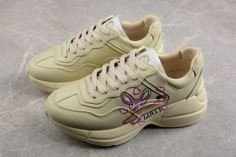 Gucci Rhyton Vintage Trainer Sneaker Beige/Beige/Pink 19