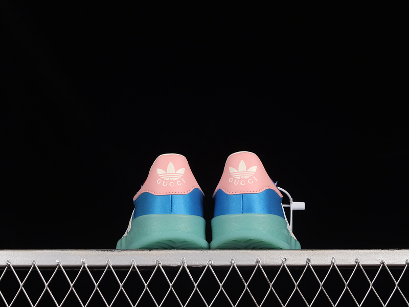 Gucci X Gazelle Shoes Blue/Green/Cloud White-Pink 31