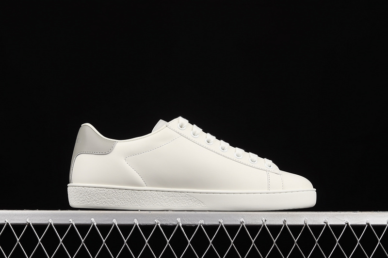 Gucci Ace Embroidered Low-Top Sneakers White/White/Light Grey 17