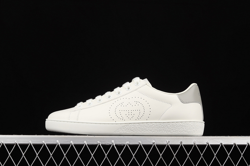 Gucci Ace Embroidered Low-Top Sneakers White/White/Light Grey 19