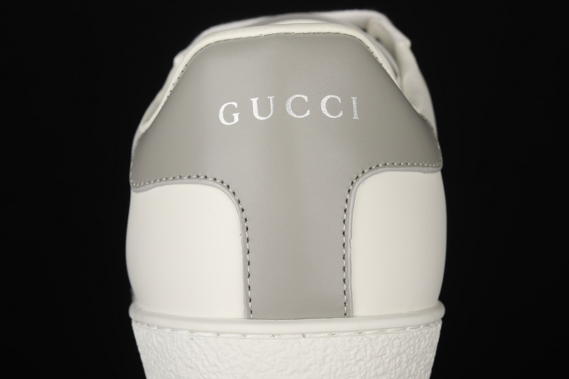 Gucci Ace Embroidered Low-Top Sneakers White/White/Light Grey 33