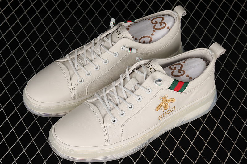 Gucci 2022 Sports Shoes White/White/Gold 15