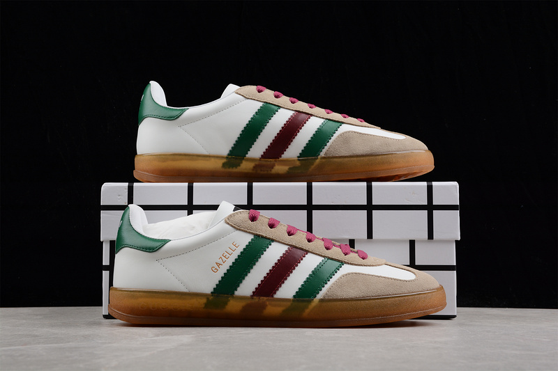 Gucci X Gazalle Shoes Cloud White/Pink/Green 13