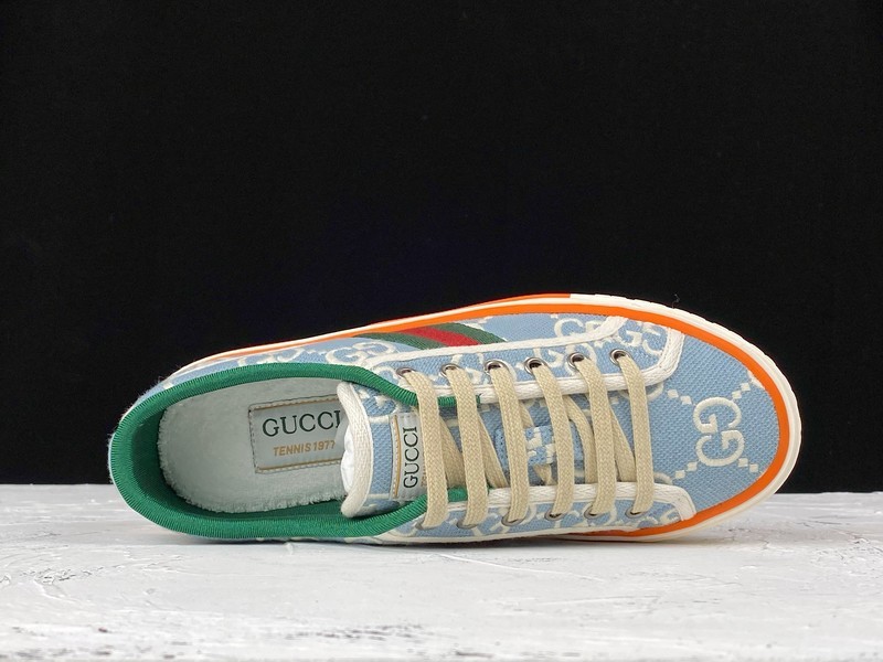 Gucci Ace Embroidered Low-Top Sneaker Blue/Orange/White 9