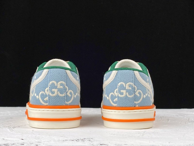 Gucci Ace Embroidered Low-Top Sneaker Blue/Orange/White 17