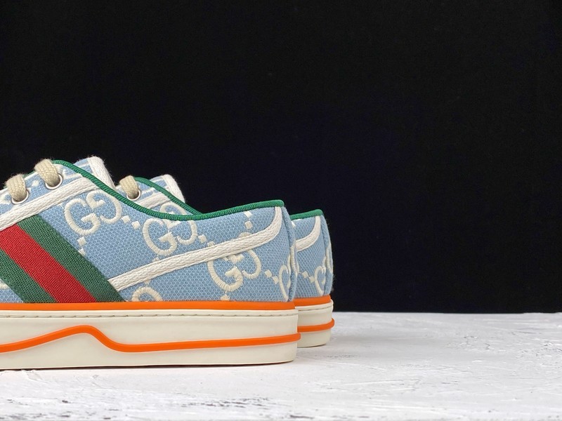 Gucci Ace Embroidered Low-Top Sneaker Blue/Orange/White 23