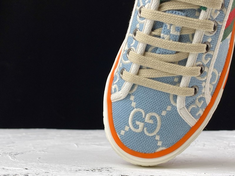 Gucci Ace Embroidered Low-Top Sneaker Blue/Orange/White 29