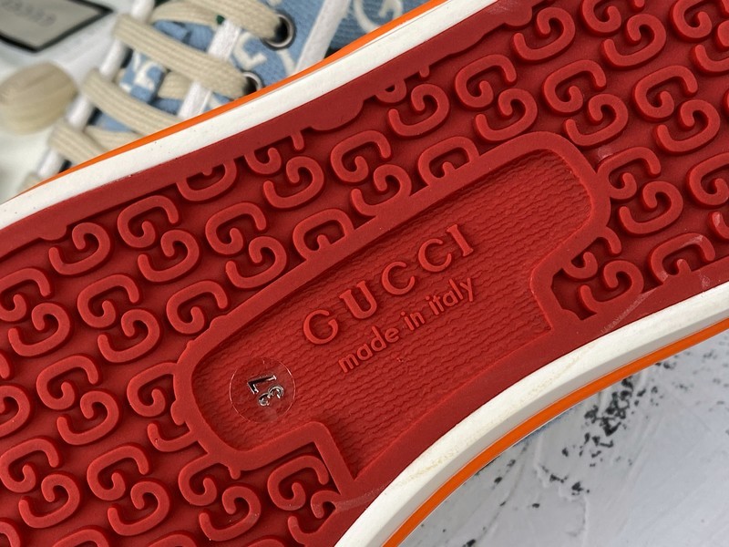 Gucci Ace Embroidered Low-Top Sneaker Blue/Orange/White 33