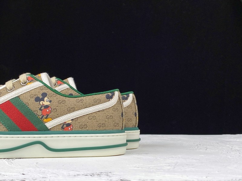 Gucci Ace Embroidered Low-Top Sneaker Light Brown/Green/Red 3