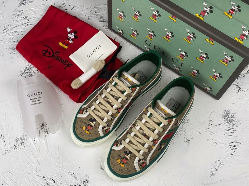 Gucci Ace Embroidered Low-Top Sneaker Light Brown/Green/Red 7