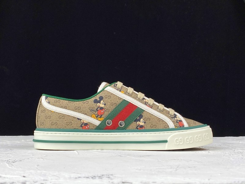 Gucci Ace Embroidered Low-Top Sneaker Light Brown/Green/Red 9