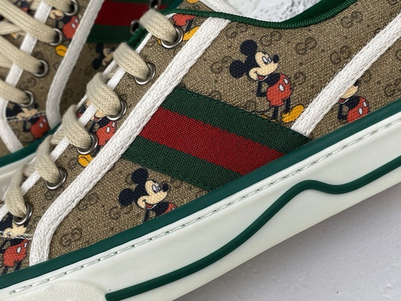 Gucci Ace Embroidered Low-Top Sneaker Light Brown/Green/Red 11