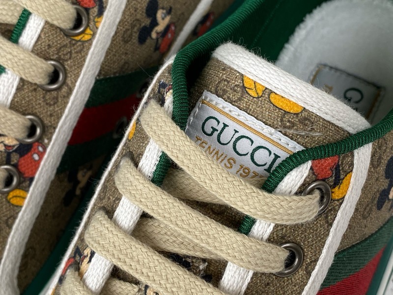 Gucci Ace Embroidered Low-Top Sneaker Light Brown/Green/Red 19