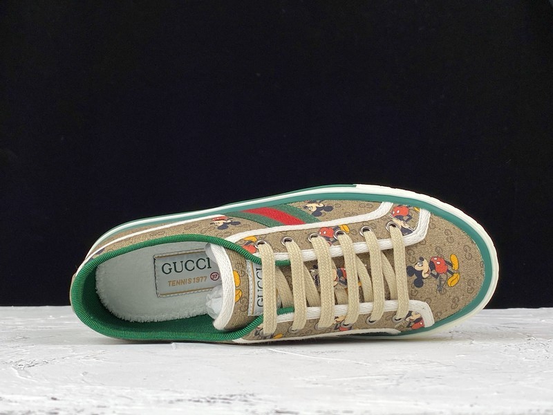 Gucci Ace Embroidered Low-Top Sneaker Light Brown/Green/Red 31