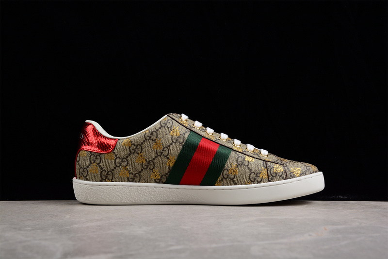 Gucci Distressed Screener Sneakers Brown/Navy Blue/Red 31