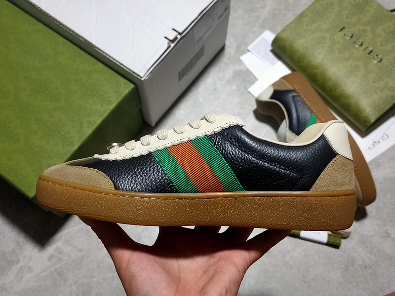 Gucci Ace Embroidered Low-Top Sneaker Black/Brown/Green-Red 3