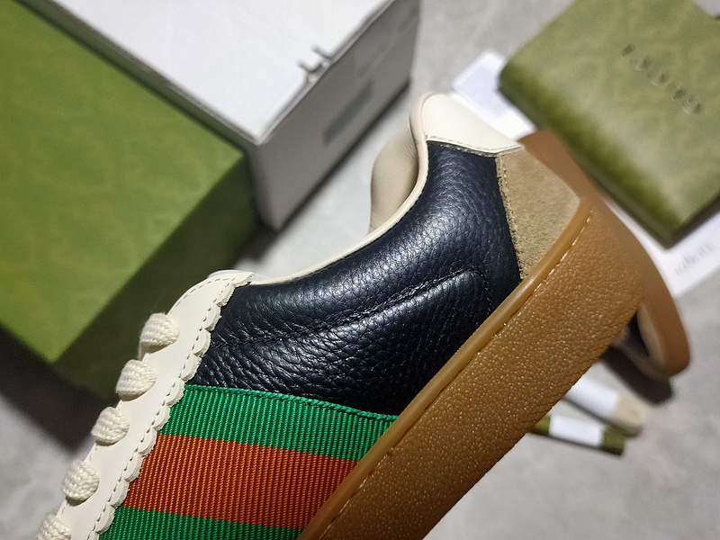 Gucci Ace Embroidered Low-Top Sneaker Black/Brown/Green-Red 19