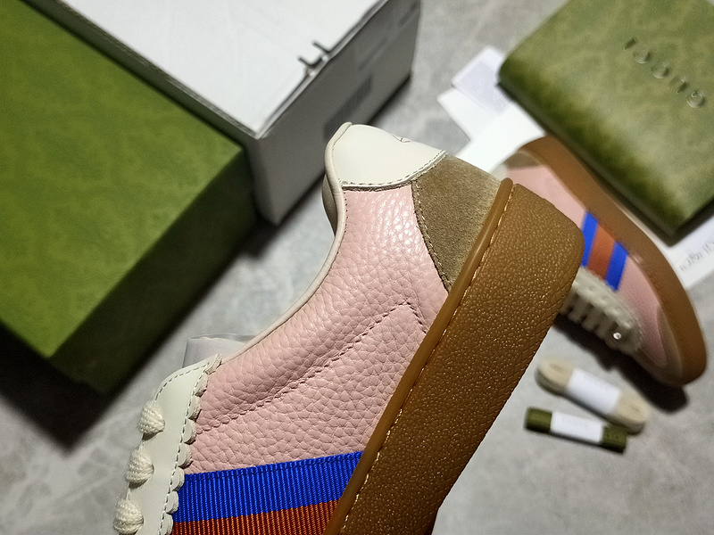 Gucci Ace Embroidered Low-Top Sneaker Pink/Brown/Blue-Red 13