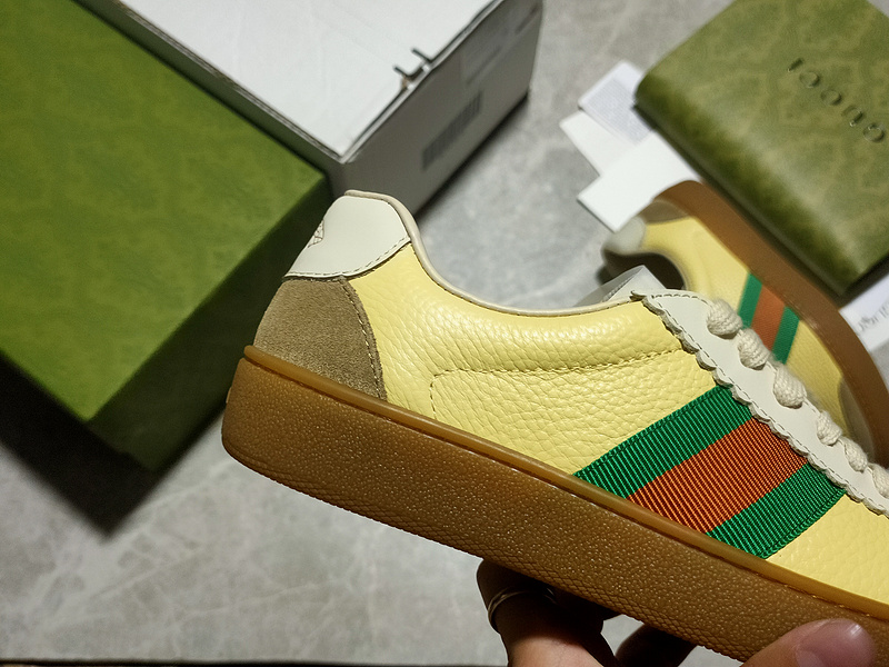 Gucci Ace Embroidered Low-Top Sneaker Yellow/Brown/Green-Red 17