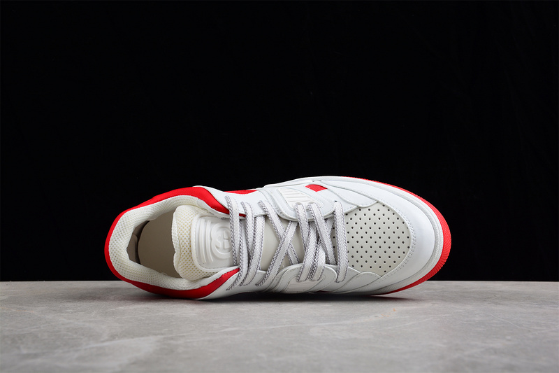 Gucci Basket Low-To Sneaker White/White/Red 25