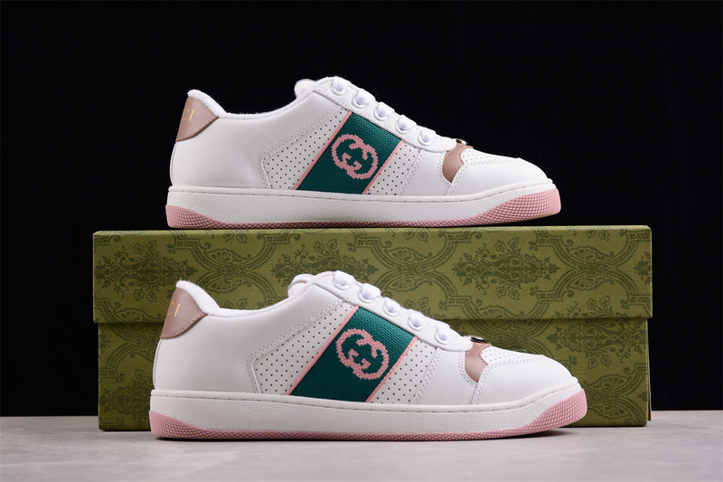 Gucci Screener Gg White/Green/Brown/Pink 9