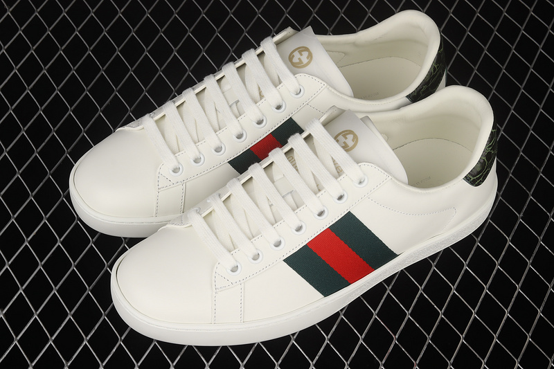 Gucci Ace Embroidered Low-Top Sneaker White/Black/Red 5