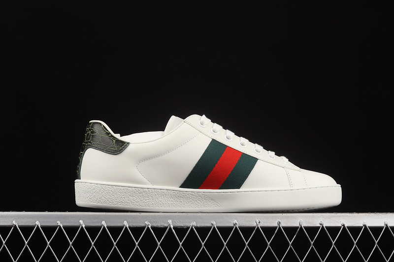 Gucci Ace Embroidered Low-Top Sneaker White/Black/Red 9