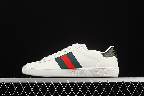 Gucci Ace Embroidered Low-Top Sneaker White/Black/Red 17