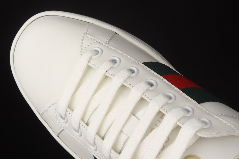 Gucci Ace Embroidered Low-Top Sneaker White/Black/Red 23