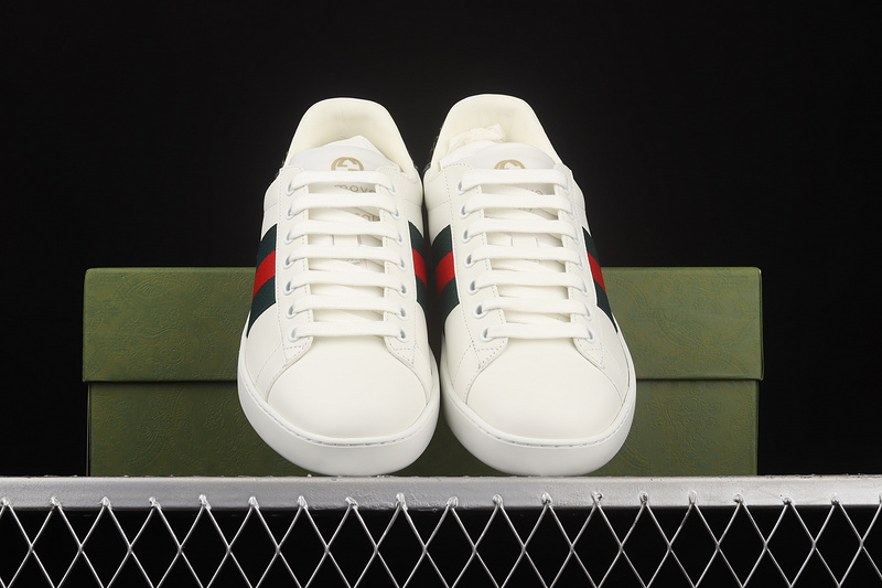 Gucci Ace Embroidered Low-Top Sneaker White/Black/Red 29