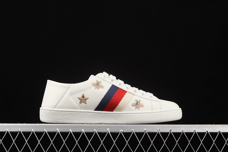 Gucci Ace Embroidered Sneakers Black/Red/Navy Blue-Gold 5