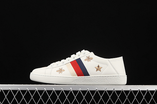 Gucci Ace Embroidered Sneakers Black/Red/Navy Blue-Gold 7