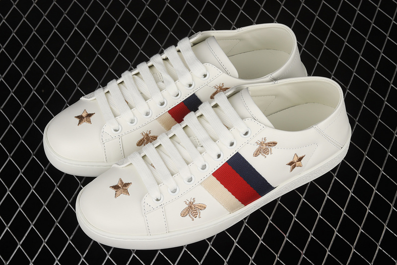 Gucci Ace Embroidered Sneakers Black/Red/Navy Blue-Gold 13