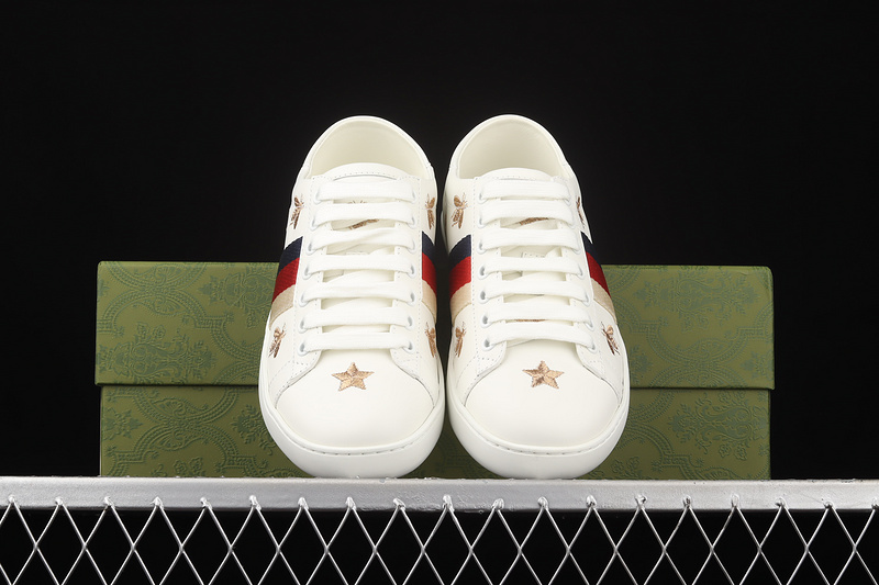 Gucci Ace Embroidered Sneakers Black/Red/Navy Blue-Gold 29