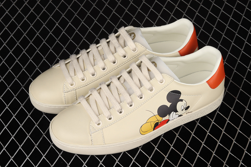 Gucci Ace Embroidered Low-Top Sneaker Beige/Orange/Black 15