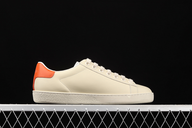 Gucci Ace Embroidered Low-Top Sneaker Beige/Orange/Black 29