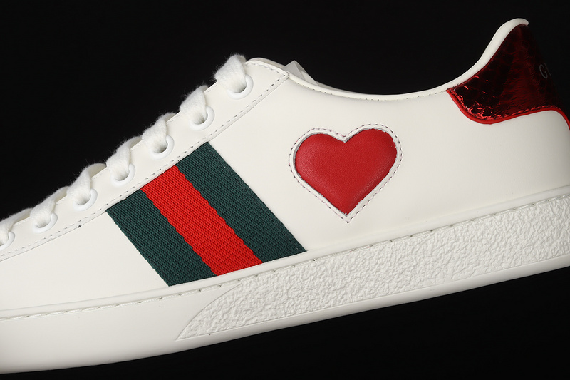 Gucci Ace Embroidered Low-Top Sneakers White/Red/Navy Blue 19