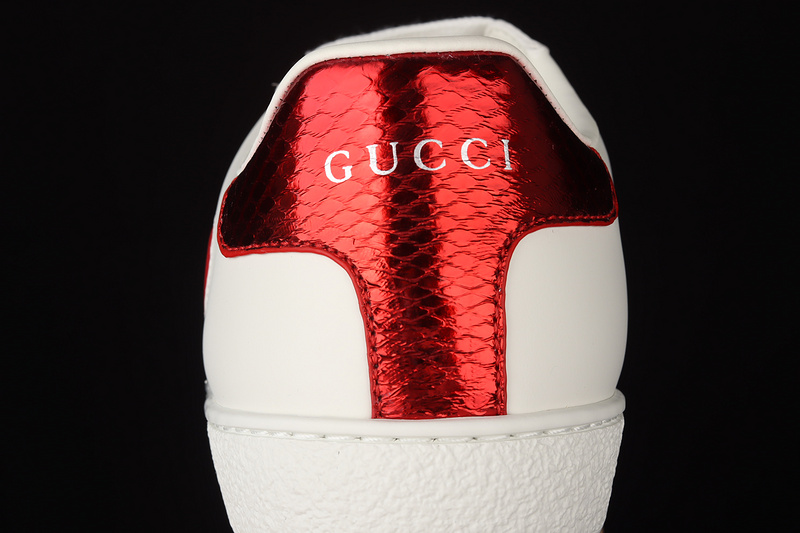 Gucci Ace Embroidered Low-Top Sneakers White/Red/Navy Blue 29