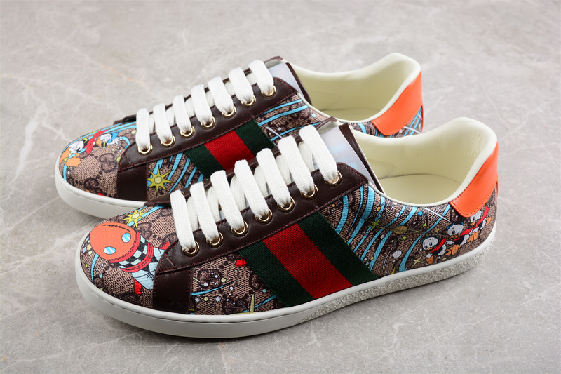 Gucci Ace Low Casual Board Shoes Multi-Color/Brown/Orange 5