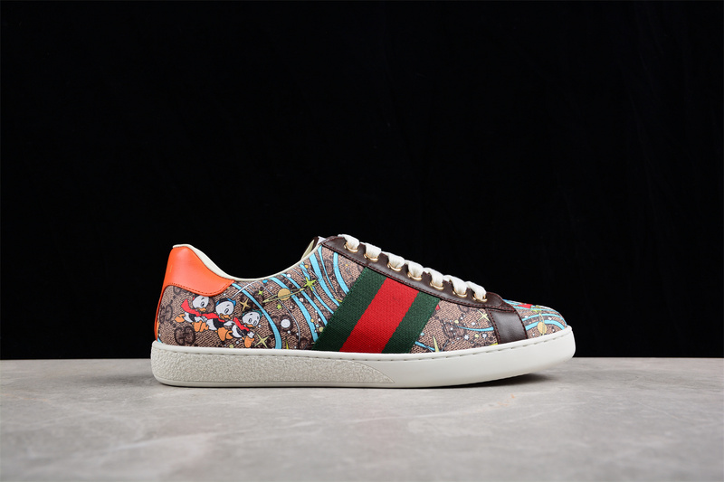 Gucci Ace Low Casual Board Shoes Multi-Color/Brown/Orange 11