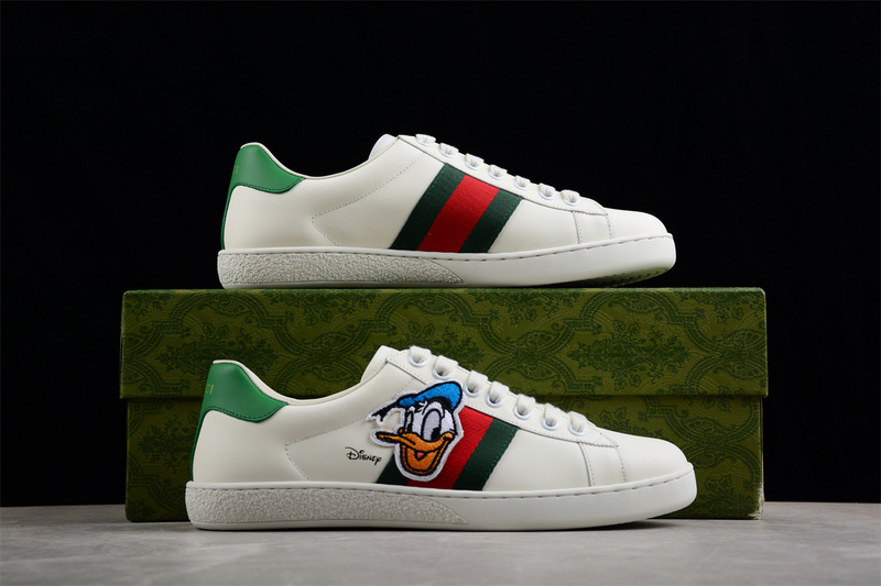 Gucci Ace Low Top Casual Sneakers White/Green/Red 25