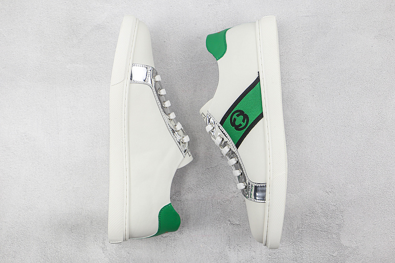 Gucci Screener Gg High-Top Sneaker White/Black/Green 3