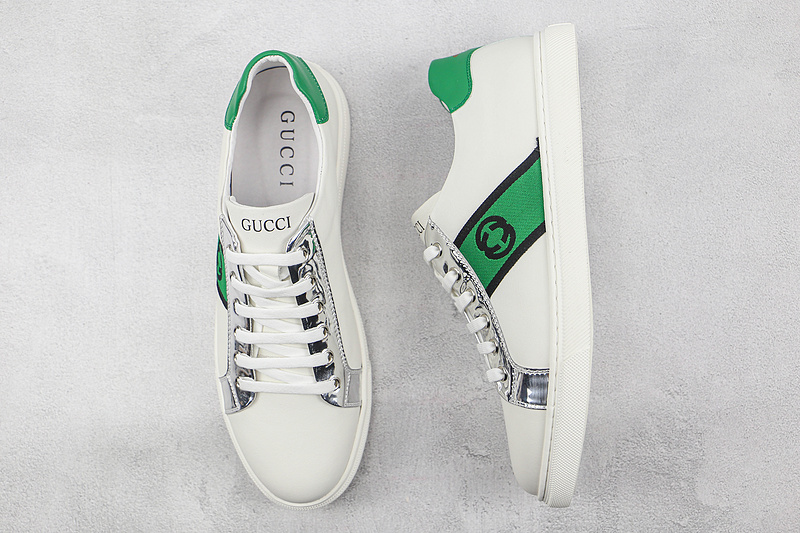 Gucci Screener Gg High-Top Sneaker White/Black/Green 7